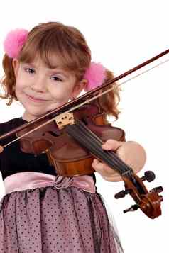 美丽的女孩小提琴
