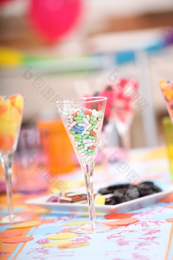眼镜糖果孩子的生日聚会，派对