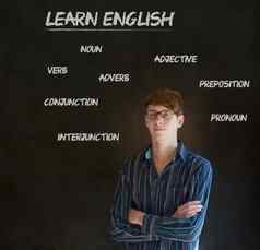 学习英语老师粉笔背景