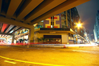 交通市中心区域晚上香港