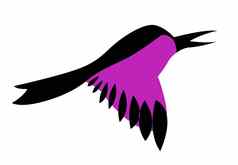 淡紫色鸟白色背景