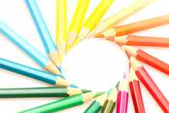 颜色铅笔安排颜色轮颜色