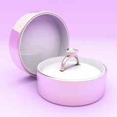 粉红色的黄金钻石环