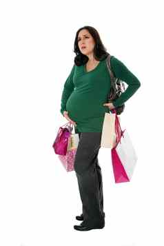 怀孕了女人购物袋