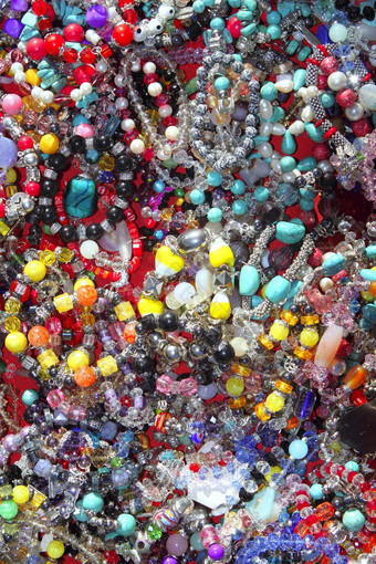 珠宝混合色彩斑斓的珠宝塑料珠宝
