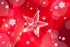 圣诞节玻璃明星红色的丝带