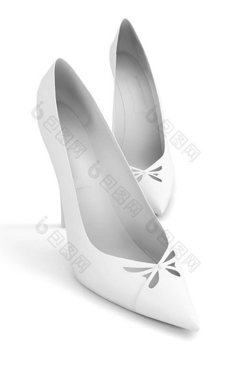 白色优雅的女鞋子