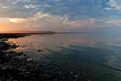 海洋日落背景图像日落青海湖中国