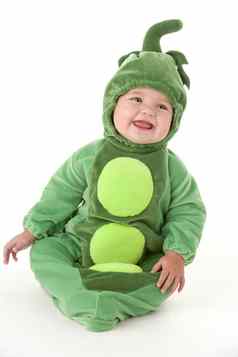 婴儿豌豆豆荚服装微笑