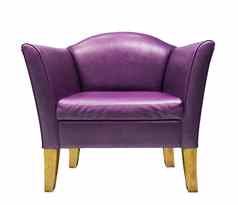 昂贵的紫色的皮革扶手椅