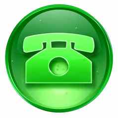 电话图标绿色孤立的白色背景