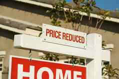 价格减少真正的房地产标志首页