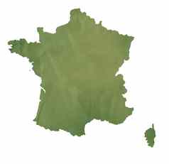 法国地图绿色纸