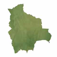 绿色纸地图玻利维亚