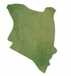 绿色纸地图肯尼亚