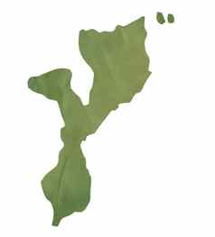 绿色纸地图莫桑比克