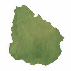 绿色纸地图乌拉圭