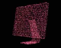 粉红色的闪闪发光的电脑屏幕