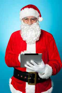 现代圣诞老人数字触摸屏幕设备