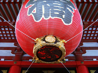 红色的灯笼日本寺庙