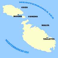 马耳他岛屿地图
