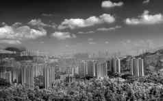 城市景观建筑山在香港香港