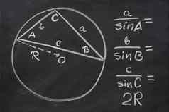 三角函数法律解释黑板上