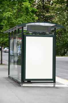 公共汽车停止空白广告牌