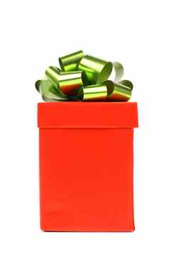 红色的礼物盒子green-golden弓
