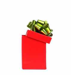 打开红色的礼物盒子green-golden弓