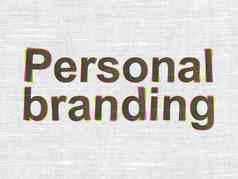 市场营销概念个人品牌织物纹理使用