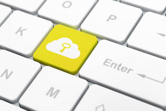 云技术概念云关键电脑键盘