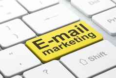 市场营销概念电子邮件市场营销电脑键盘背景