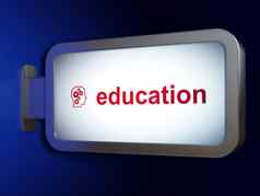 教育概念教育头齿轮广告牌背景