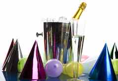 聚会，派对香槟明亮的色彩斑斓的生动的主题