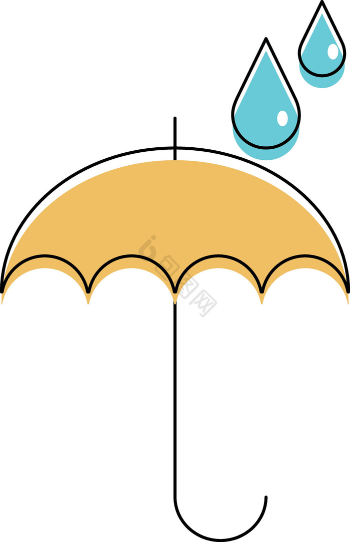 伞雨滴多雨的季节向量插图