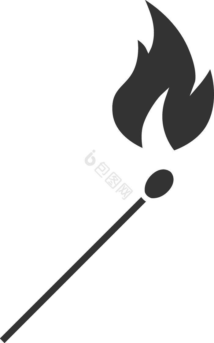燃烧火柴字形图标