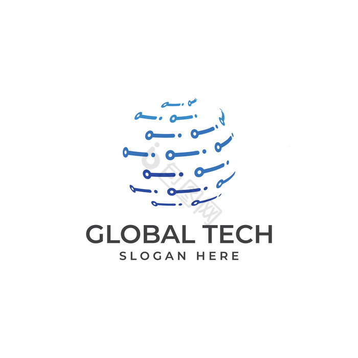 现代数字科技世界标志全球科技地球数字科技