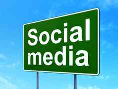 社会网络概念社会媒体路标志背景