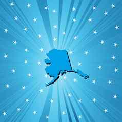 蓝色的地图阿拉斯加