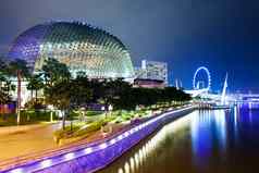 新加坡城市天际线晚上