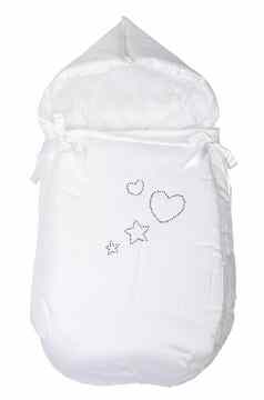 婴儿温暖的睡觉袋孤立的白色