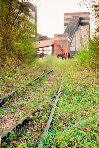 被遗弃的煤炭我的铁路访问埃森德国