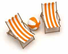 海滩椅子海滩球