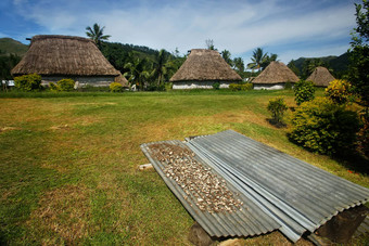 卡瓦根干燥纳瓦拉村维提莱武岛斐济