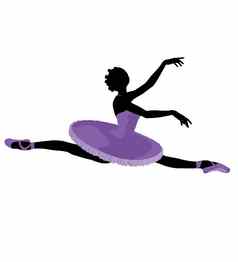 非洲美国芭蕾舞女演员插图轮廓