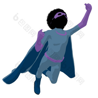 非洲美国超级英雄博伊尔插图轮廓