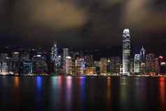 九龙香港在香港香港港激光显示天际线
