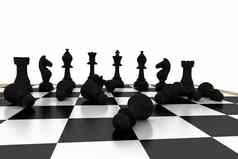 下降黑色的棋子国际象棋董事会