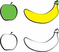 插图苹果香蕉